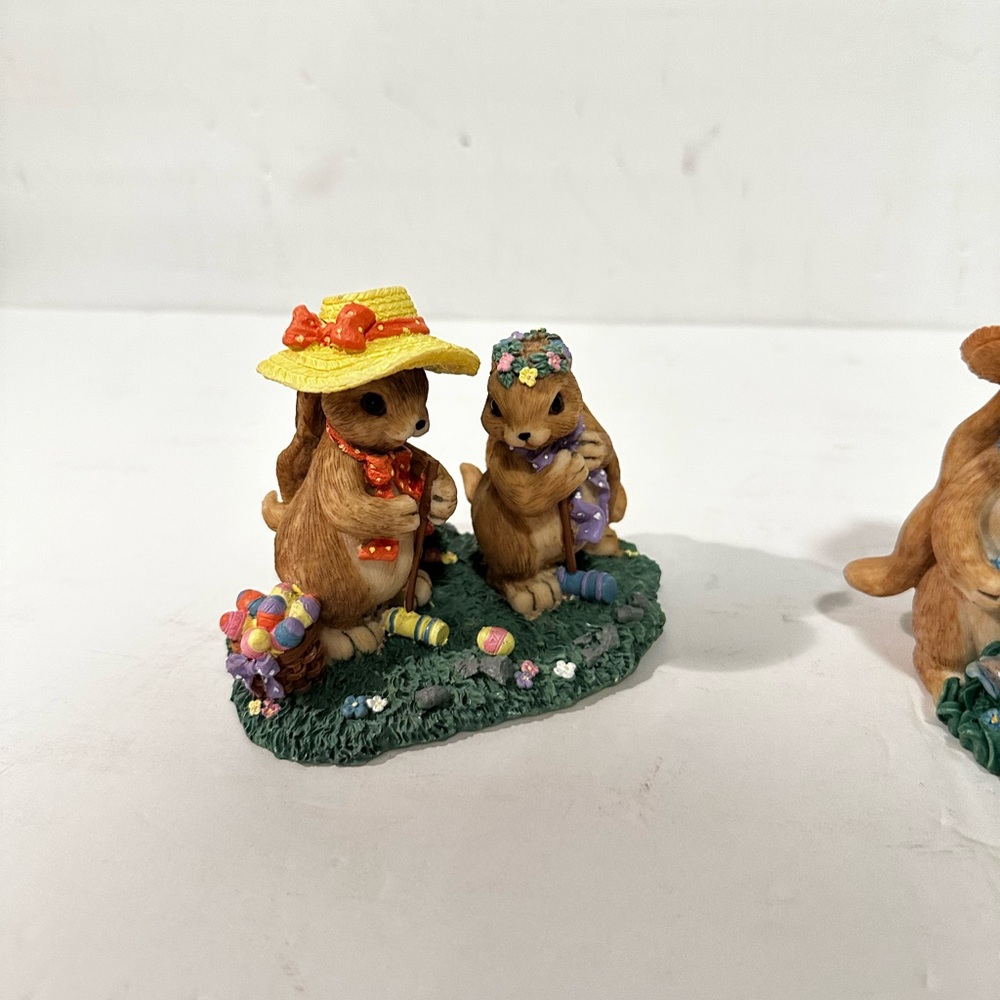 Vintage Mervyns 1998 Bunny Family Figurines Lot of 3 new Easter bunnies - Picture 2 of 11